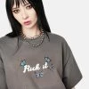 Daisy Street Tops Fuck It Butterfly Graphic Tee