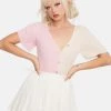 Daisy Street Pink 90's Split Color Cardigan Tops