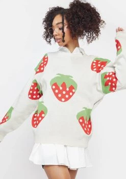 Daisy Street Tops Strawberry Sweater