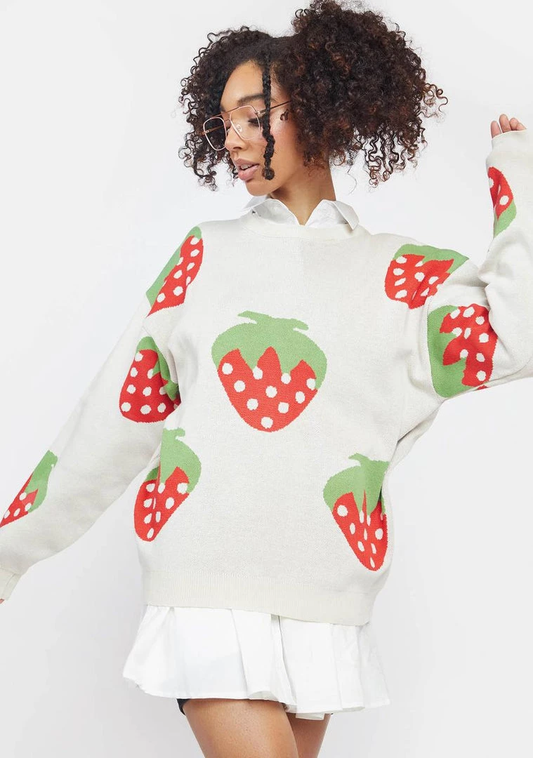 Daisy Street Tops Strawberry Sweater