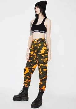 Daisy Street Neon Camo Cargo Pants