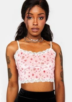 Daisy Street Callie Velvet Crop Top