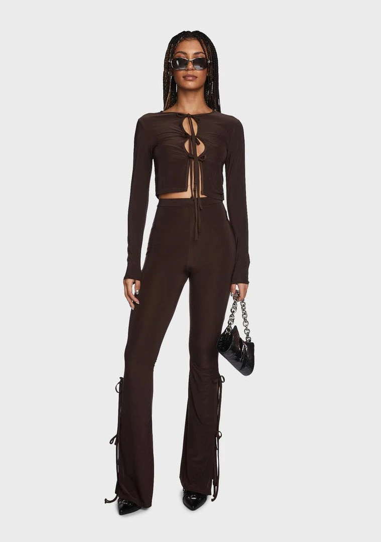 Daisy Street Jerseys Slinky Tie Front Shirt