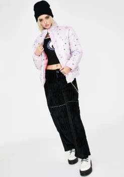 Daisy Street Tarot Print Puffer Jacket