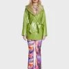 Daisy Street Green Faux Leather Fur Trim Coat Faux Fur Coats