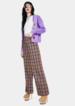 Daisy Street Checkered Wide Leg Trousers Bottoms