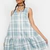 Daisy Street Plaid Pinafore Dress