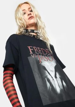 Daisy Street Tops Freddy Vs. Jason Graphic Tee