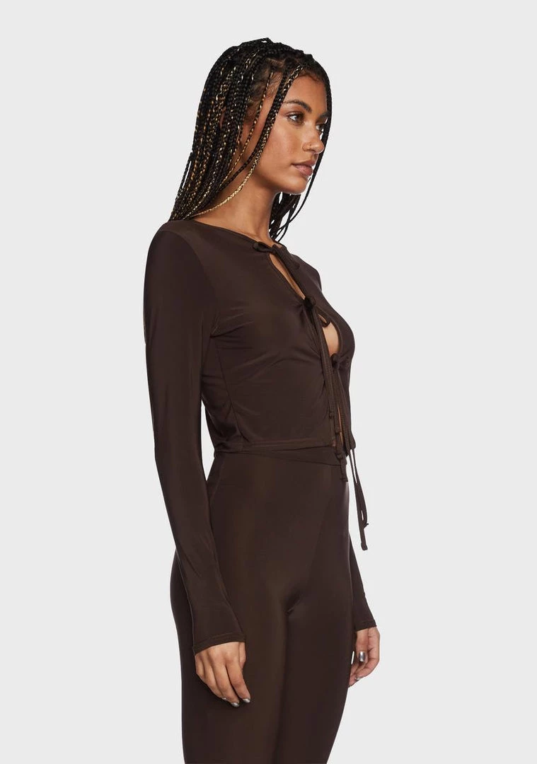 Daisy Street Jerseys Slinky Tie Front Shirt