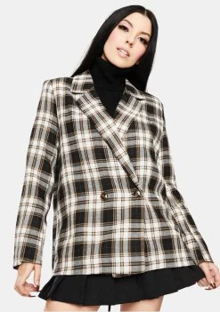 Daisy Street Outerwear Vintage Check Relaxed Blazer