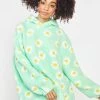 Daisy Street Tops Mint Green Daisy Sherpa Hoodie