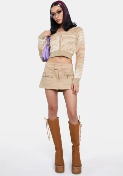 Daisy Street Cream Marble Knit Cardigan