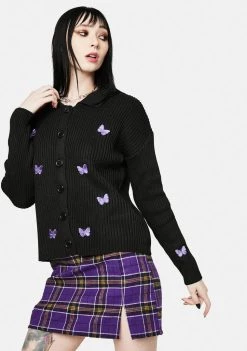 Daisy Street Carlie Embroidered Butterfly Cardigan