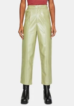 Daisy Street Vegan Leather Straight Leg Trousers