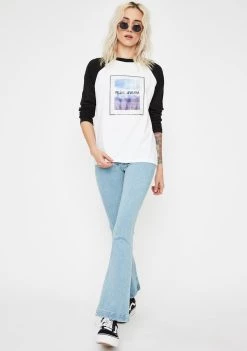 Daisy Street Tops Run Away Graphic Raglan Top