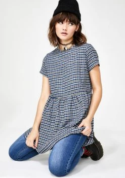 Daisy Street Check Print Smock Dress
