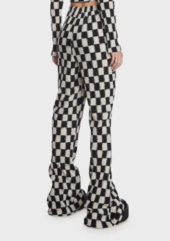 Daisy Street Checkered Flared Trousers Flares