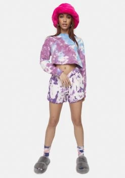 Daisy Street Bottoms Purple Layla Tie Dye Shorts