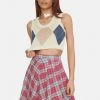 Daisy Street Tops Argyle Golf Crop Top