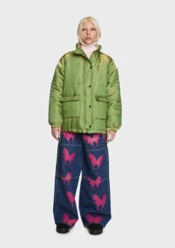 Daisy Street Shimmer Puffer Jacket