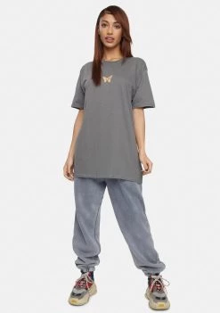 Daisy Street Tops The Butterfly Print Graphic Tee