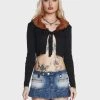 Daisy Street Fur Collar Tie Front Cardigan