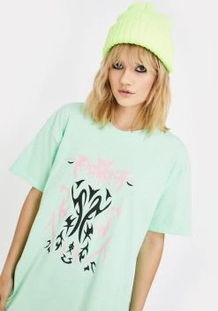 Daisy Street Tattoo Graphic Boyfriend Tee Tops