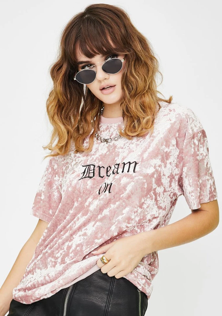 Daisy Street Dream On Velvet Tee Tops