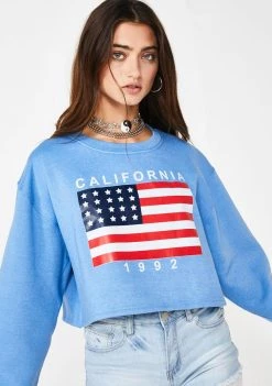 Daisy Street Young American Cropped Sweatshirt Tops