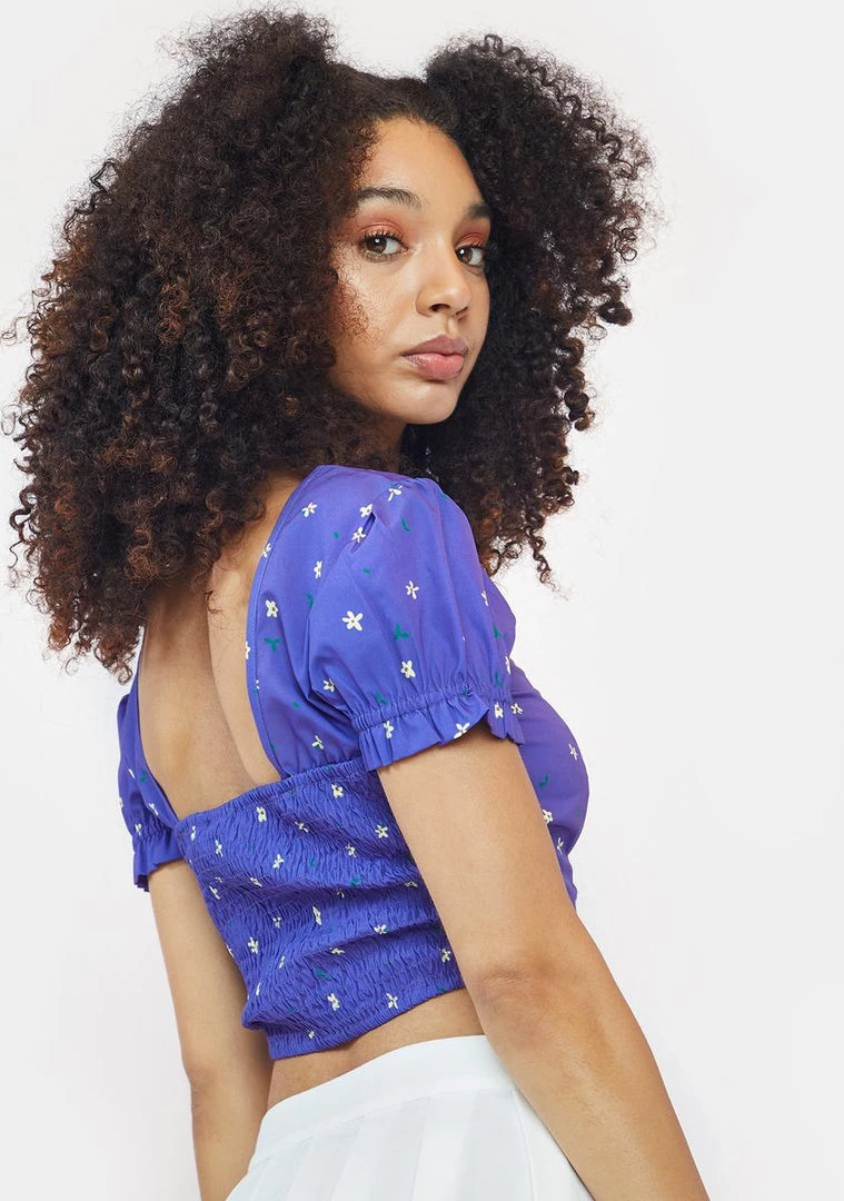 Daisy Street Tops Floral Milkmaid Crop Top