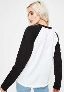 Daisy Street Tops Run Away Graphic Raglan Top