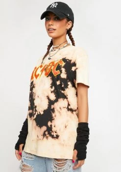 Daisy Street Tops AC/DC Tie Dye Graphic Tee