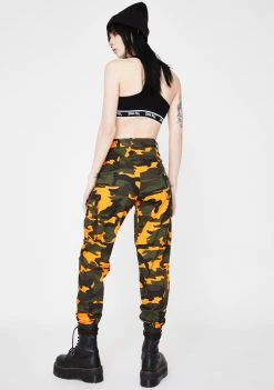 Daisy Street Neon Camo Cargo Pants