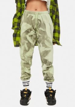 Daisy Street Green Tie Dye Oversized Joggers Bottoms