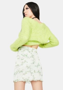 Daisy Street Butterfly Mesh Mini Skirt Bottoms