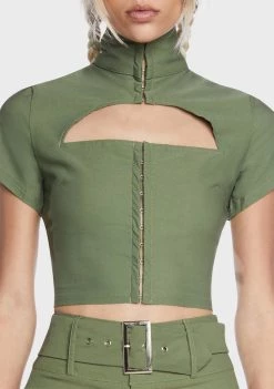 Daisy Street Sage Crop Top