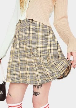 Daisy Street Check Tartan Pleated Skirt Bottoms