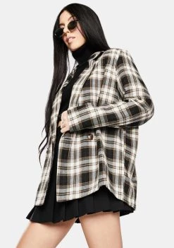 Daisy Street Outerwear Vintage Check Relaxed Blazer