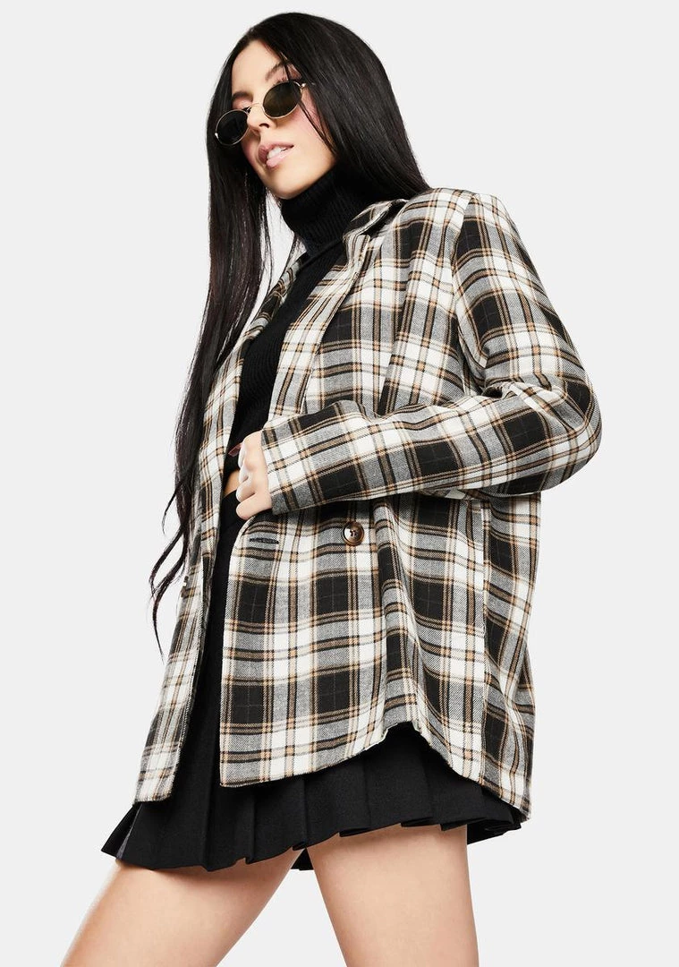 Daisy Street Outerwear Vintage Check Relaxed Blazer