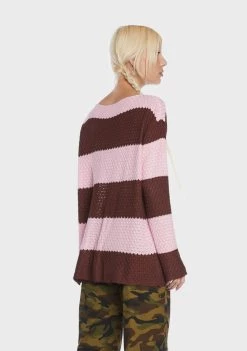 Daisy Street Striped Knit Jumper Knit Sweaters