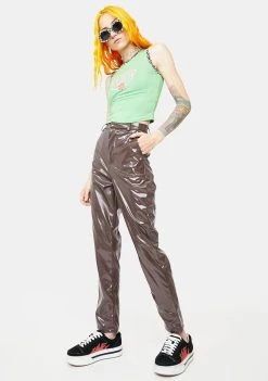 Daisy Street Cigarette Metallic Trousers