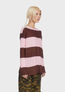 Daisy Street Striped Knit Jumper Knit Sweaters