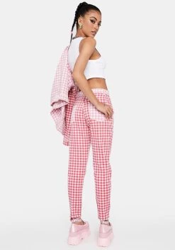Daisy Street High Waisted Jeans Two-Tone Gingham Mom Jeans