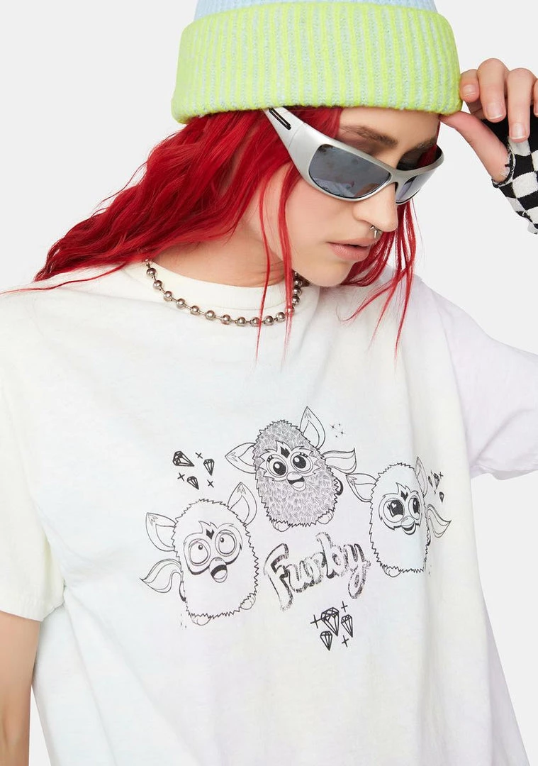 Daisy Street Pastel Tie Dye Furby Tyler Graphic Tee Graphic T-Shirt