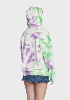 Daisy Street Butterfly Printed Tie Dye Hoodie
