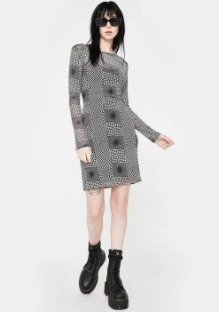 Daisy Street Illusion Mesh Dress