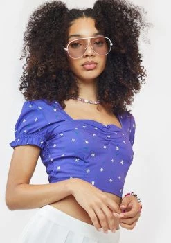 Daisy Street Tops Floral Milkmaid Crop Top