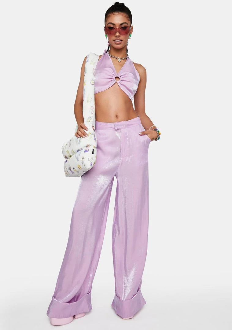 Daisy Street Shine Wide Leg Trousers Wide Leg Pants
