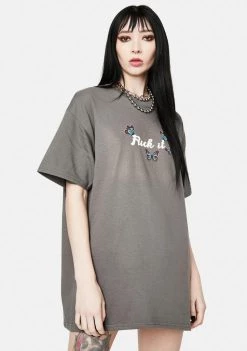 Daisy Street Tops Fuck It Butterfly Graphic Tee