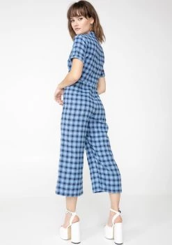Daisy Street Jumpsuits & Rompers Check Print Button Up Jumpsuit